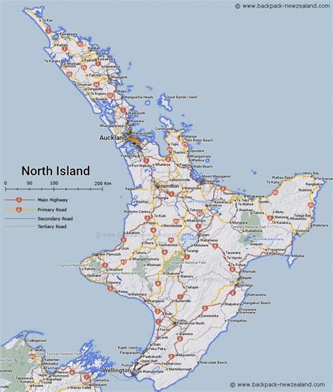 Printable New Zealand North Island Map